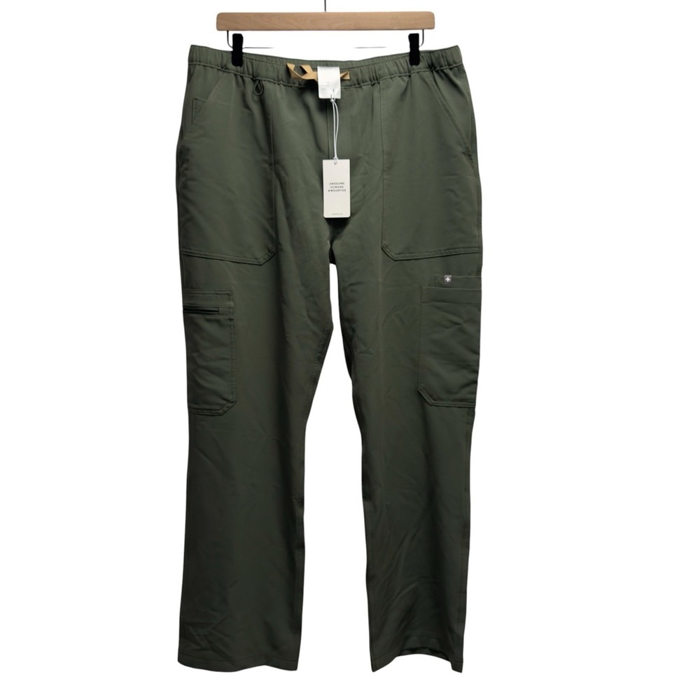 FIGS NEW Men's XL Regular Fit Green Cairo Zip Fly Medical Technical Scrub Pants